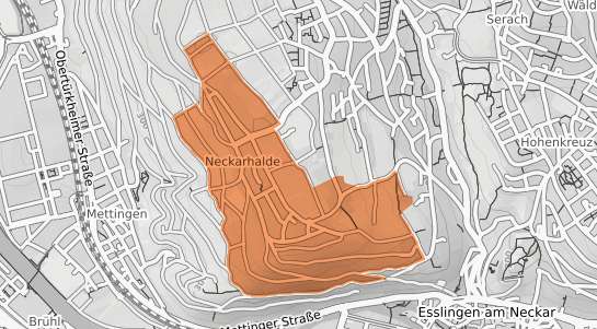 Mietspiegelkarte Esslingen am Neckar Neckarhalde